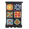 Indian Shelf 1 Piece Vocalforlocal Handmade Multicolor Wooden 6 Drawer Floral Pattern Spice Box Seasoning Masala Organizer Rack Jewellery Container view 1