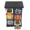 Indian Shelf 1 Piece Vocalforlocal Handmade Multicolor Wooden 6 Drawer Floral Pattern Spice Box Seasoning Masala Organizer Rack Jewellery Container view 2