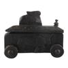 Indian Shelf 1 Piece Vocalforlocal Handmade Black Wooden Nandi Bull Sitting on Cart Design Spice Box Seasoning Masala Organizer Rack Jewellery Container view 2
