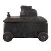 Indian Shelf 1 Piece Vocalforlocal Handmade Black Wooden Nandi Bull Sitting on Cart Design Spice Box Seasoning Masala Organizer Rack Jewellery Container view 3