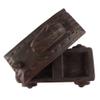 Indian Shelf 1 Piece Vocalforlocal Handmade Black Wooden Nandi Bull Sitting on Cart Design Spice Box Seasoning Masala Organizer Rack Jewellery Container view 4