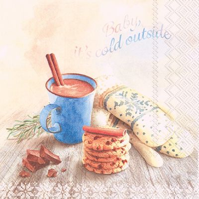 Boston International L794501 IHR Lunch Paper Napkins, Baby Its Cold Outside, 6.5" X 6.5"