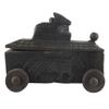 Indian Shelf 1 Piece Vocalforlocal Handmade Black Wooden Nandi Bull Sitting on Cart Design Spice Box Seasoning Masala Organizer Rack Jewellery Container view 2