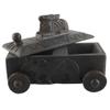 Indian Shelf 1 Piece Vocalforlocal Handmade Black Wooden Nandi Bull Sitting on Cart Design Spice Box Seasoning Masala Organizer Rack Jewellery Container view 1