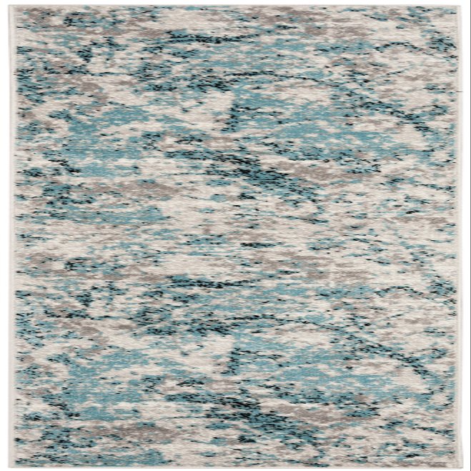 SAFAVIEH Skyler Collection 2' x 6' Blue/Ivory SKY186M Modern Abstract Non-Shedding Living Room Entryway Foyer Hallway Bedroom Runner Rug