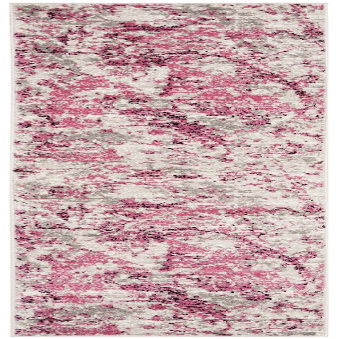 SAFAVIEH Skyler Collection 2' x 6' Pink / Ivory SKY186N Modern Abstract Non-Shedding Living Room Entryway Foyer Hallway Bedroom Runner Rug