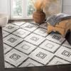 SAFAVIEH Skyler Collection 3' x 5' Grey/Ivory SKY120K Diamond Distressed Non-Shedding Living Room Bedroom Accent Rug view 2