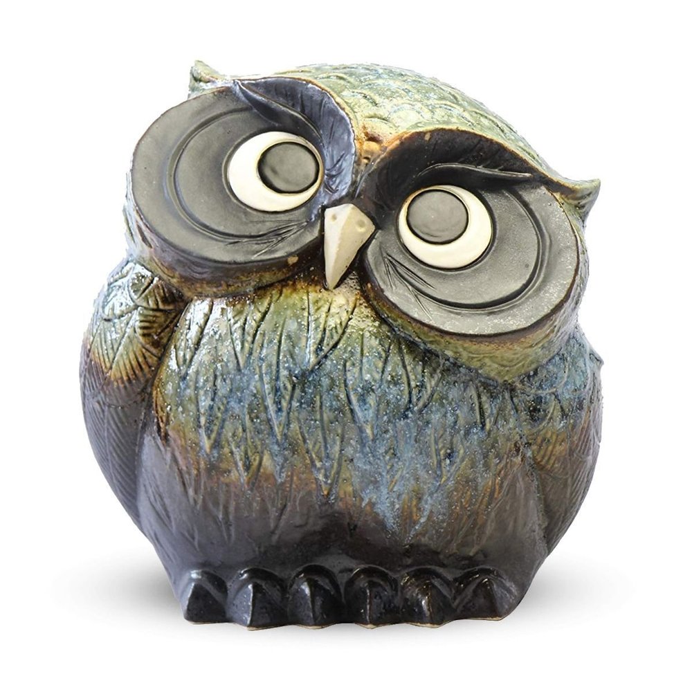CtoC JAPAN Select R102-09BY 4510542320420 Shigaraki Ware Figurine, Ceramic, Width 9.8 x Depth 7.7 x Height 10.6 inches (25 x 19.5 x 27 cm), Neck Owl (Blue Kiln Skin), No. 9, Stylish, Ceramic