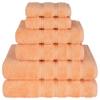 American Soft Linen Luxury 6 Piece Towel Set, 2 Bath Towels 2 Hand Towel 2 Washcloths, 600 GSM 100% Cotton Turkish Towels for Bathroom, Malibu Peach Towel Sets view 1