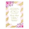 100 Invitations Bat Mitzvah Party Personalized Cards Pink Gold Striped + 30 White Envelopes view 1