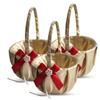 Alex Emotions Gold & RED Wedding Ring Bearer Pillow and Flower Girl Basket Set  Satin & Ribbons  Pairs Well with Most Dresses & Themes  Splendour Every Wedding Deserves view 1