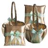 Alex Emotions Gold & Mint Wedding Ring Bearer Pillow and Flower Girl Basket Set  Satin & Ribbons  Pairs Well with Most Dresses & Themes  Splendour Every Wedding Deserves view 1