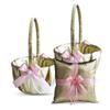 Alex Emotions Gold & Pink Wedding Ring Bearer Pillow and Flower Girl Basket Set  Satin & Ribbons  Pairs Well with Most Dresses & Themes  Splendour Every Wedding Deserves view 1