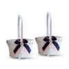 Alex Emotions Ivory Ring Bearer Pillow and Basket Set | Lace Collection | Flower Girl & Welcome Basket for Guest | Handmade Wedding Baskets & Pillows (Coral Navy Blue) view 1
