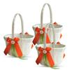 Alex Emotions Ivory Ring Bearer Pillow and Basket Set | Lace Collection | Flower Girl & Welcome Basket for Guest | Handmade Wedding Baskets & Pillows (Orange Lime) view 1