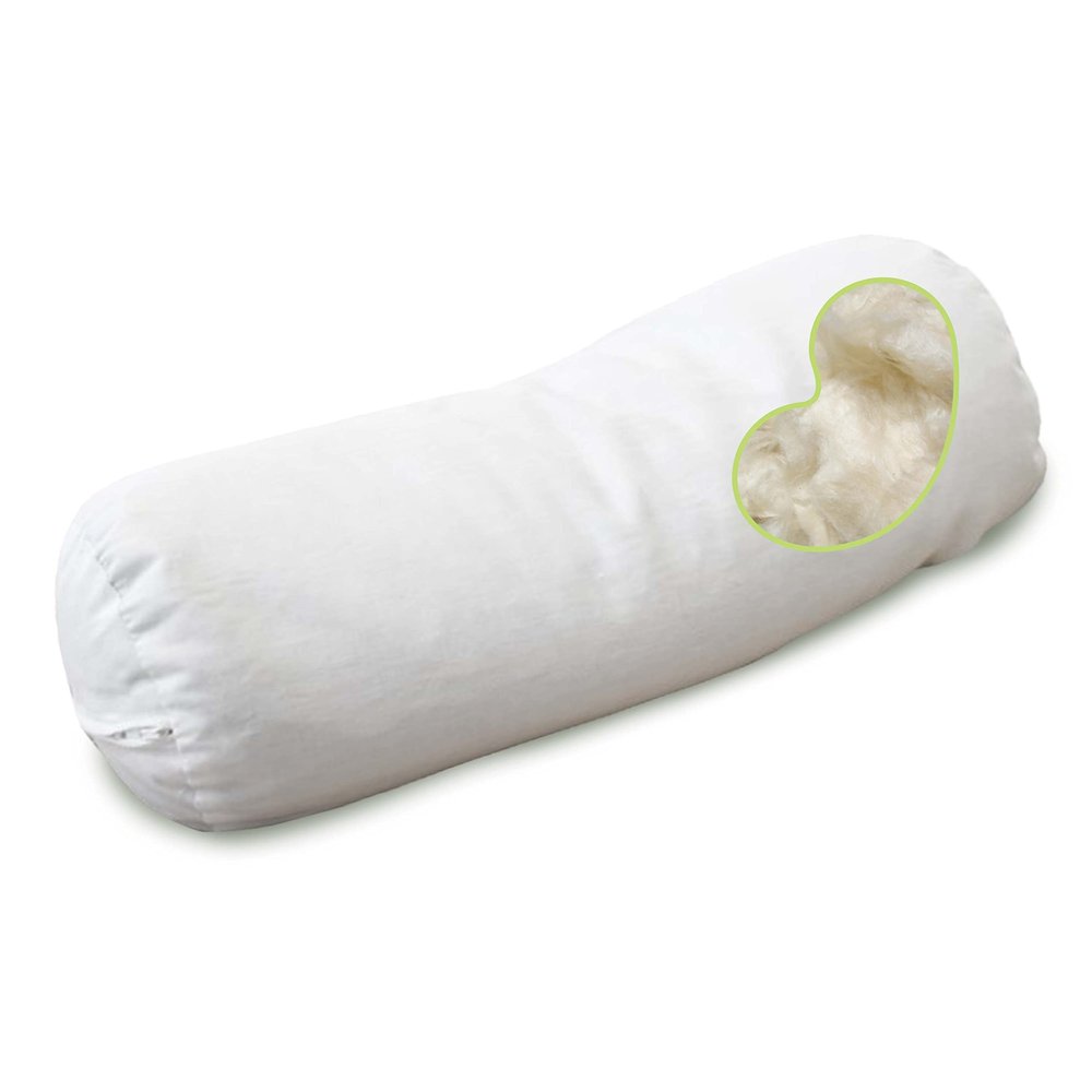 Bean Products Kapok Neck Roll Pillow for Sleeping  Hypoallergenic and Breathable Organic Cotton Fabric Neck Pillow  Soft and Supportive Pillow for Neck Pain Relief  Made in The USA, 6" x 16"
