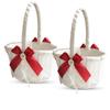 Alex Emotions Ivory Ring Bearer Pillow and Basket Set | Lace Collection | Flower Girl & Welcome Basket for Guest | Handmade Wedding Baskets & Pillows (Scarlet RED) view 1