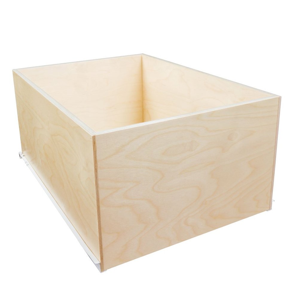 Tall Sliding Cabinet Drawer (Pull-Out Shelf for Kitchen, Pantry, Bathroom, Garage, Office, etc.) 9 7/8" Tall - 21 3/4" Deep - Includes 3/4 Slides & Base Mounting - Clear Opening Width: (23.875" (7/8))