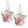 Alex Emotions Ivory Ring Bearer Pillow and Basket Set | Lace Collection | Flower Girl & Welcome Basket for Guest | Handmade Wedding Baskets & Pillows (Coral) view 1