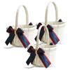 Alex Emotions Ivory Ring Bearer Pillow and Basket Set | Lace Collection | Flower Girl & Welcome Basket for Guest | Handmade Wedding Baskets & Pillows (Burgundy Navy Blue) view 1