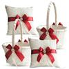 Alex Emotions Ivory Ring Bearer Pillow and Basket Set | Lace Collection | Flower Girl & Welcome Basket for Guest | Handmade Wedding Baskets & Pillows (RED) view 1