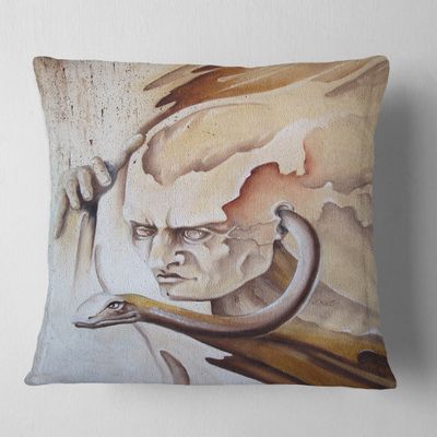 Designart Voice Inside' Abstract Throw Living Room, Sofa, High Quality Pillow Insert + Cushion Cover Printed On Both Side 16 in. x 16 in