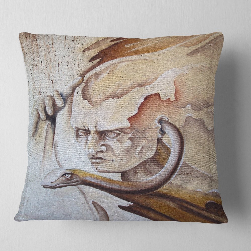 Designart Voice Inside' Abstract Throw Living Room, Sofa, High Quality Pillow Insert + Cushion Cover Printed On Both Side 16 in. x 16 in