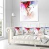 Designart Fashion Woman Illustration' Abstract Throw Living Room, Sofa, High Quality Pillow Insert + Cushion Cover Printed On Both Side 16 in. x 16 in view 2