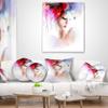 Designart Fashion Woman Illustration' Abstract Throw Living Room, Sofa, High Quality Pillow Insert + Cushion Cover Printed On Both Side 16 in. x 16 in view 3