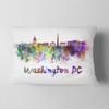 Designart Washington DC Skyline' Cityscape Throw Lumbar Cushion Pillow Cover for Living Room, Sofa 12 in. x 20 in view 1