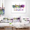 Designart Washington DC Skyline' Cityscape Throw Lumbar Cushion Pillow Cover for Living Room, Sofa 12 in. x 20 in view 3