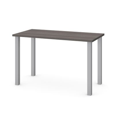 Bestar Universel 48W Table Desk with Square Metal Legs in bark Grey