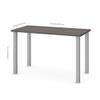 Bestar Universel 48W Table Desk with Square Metal Legs in bark Grey view 2