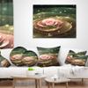 Designart Pink Flower with Water Droplets' Floral Throw Cushion Pillow Cover for Living Room, Sofa 16 in. x 16 in view 3