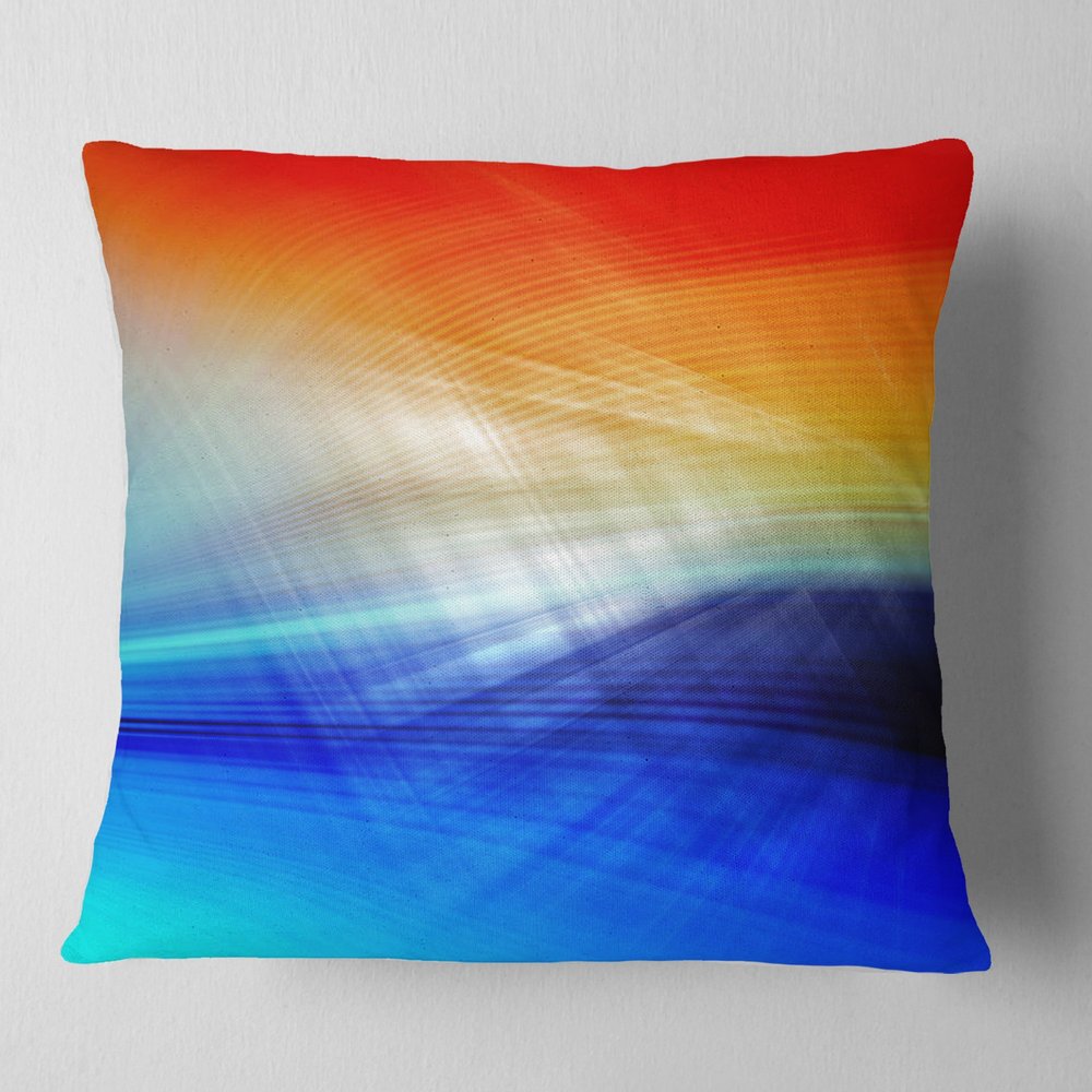3D Mix of Red Blue Yellow' Abstract Throw Pillow & Cushion Pillow Cover for Living Room, Sofa
