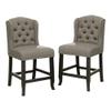 Furniture of America Sinuata Fabric Light Gray Wingback Counter Chair (Set of 2) view 1