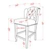 Furniture of America Sinuata Fabric Light Gray Wingback Counter Chair (Set of 2) view 3