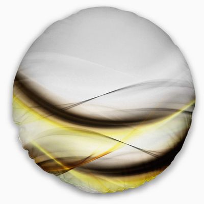 Abstract Golden Waves' Abstract Round Throw Pillow & Round Cushion Pillow Cover for Living Room, Sofa