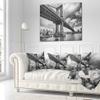 Designart Manhattan Bridge in Gray Shade' Cityscape Photo Throw Cushion Pillow Cover for Living Room, Sofa 18 in. x 18 in view 2