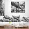 Designart Manhattan Bridge in Gray Shade' Cityscape Photo Throw Cushion Pillow Cover for Living Room, Sofa 18 in. x 18 in view 3