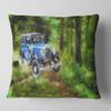 Designart Dark Blue Vintage Oil Painting' Car Throw Cushion Pillow Cover for Living Room, Sofa 16" x 16" view 1