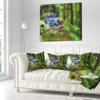 Designart Dark Blue Vintage Oil Painting' Car Throw Cushion Pillow Cover for Living Room, Sofa 16" x 16" view 2