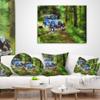 Designart Dark Blue Vintage Oil Painting' Car Throw Cushion Pillow Cover for Living Room, Sofa 16" x 16" view 3
