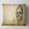 Designart Death Tattoo Art' Abstract Portrait Throw Cushion Pillow Cover for Living Room, Sofa 18 in. x 18 in view 1