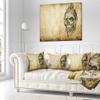 Designart Death Tattoo Art' Abstract Portrait Throw Cushion Pillow Cover for Living Room, Sofa 18 in. x 18 in view 2