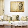 Designart Death Tattoo Art' Abstract Portrait Throw Cushion Pillow Cover for Living Room, Sofa 18 in. x 18 in view 3