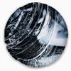 3D Abstract Art Black Spiral' Abstract Round Throw Pillow & Round Cushion Pillow Cover for Living Room, Sofa view 1