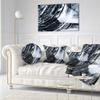 3D Abstract Art Black Spiral' Abstract Round Throw Pillow & Round Cushion Pillow Cover for Living Room, Sofa view 2