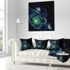 Designart Green Abstract Fractal Flower' Floral Throw Cushion Pillow Cover for Living Room, Sofa 16 in. x 16 in view 2