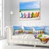 Adirondack Beach Chairs' Seashore Photo Throw Pillow & Cushion Pillow Cover for Living Room, Sofa view 2